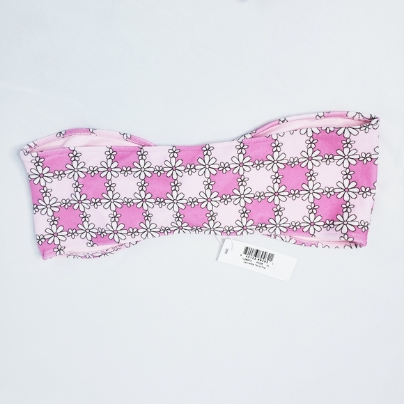 *Last Chance* NWT Frankie's Bikinis Pink Daisy Terry Swimsuit Top + Bottom XL - Picture 6 of 16